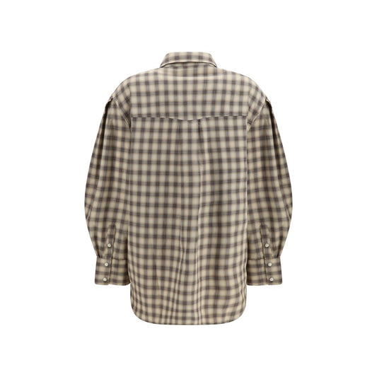 Ganni Beige Cotton Dress Shirt