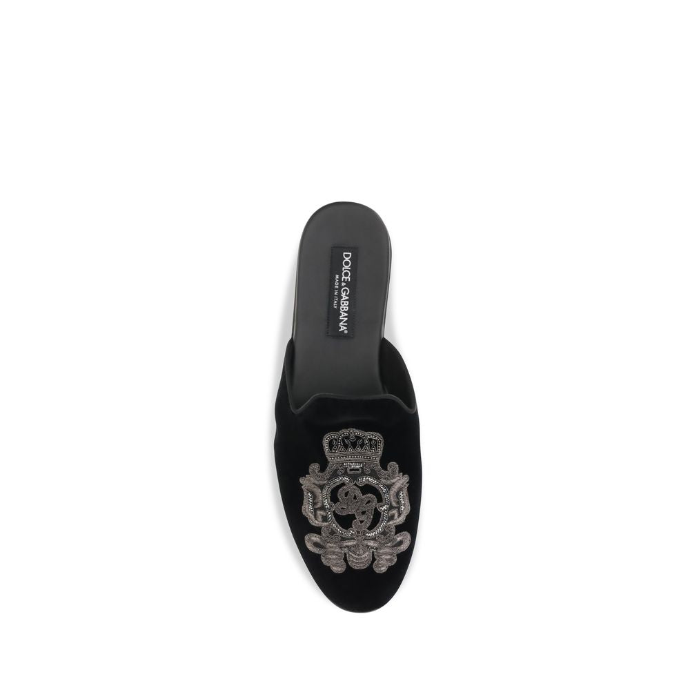 Dolce & Gabbana Black Velvet Flats