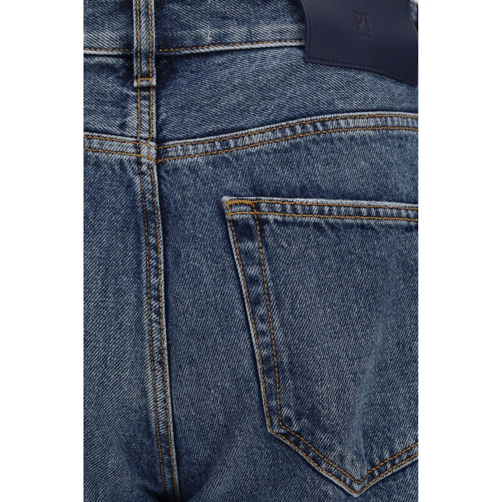 PT Torino Blue Cotton Straight-Leg Jeans