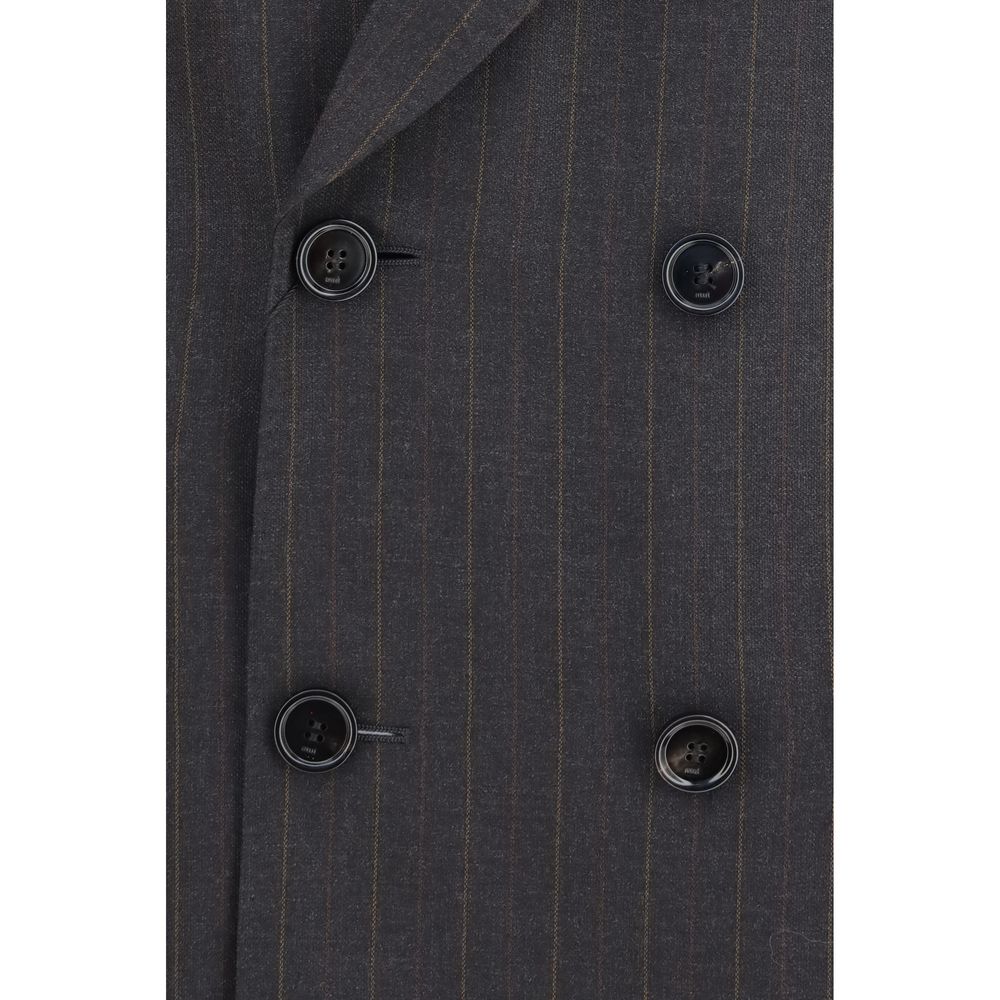 Ami Paris Gray Wool Oves Aries Blazer