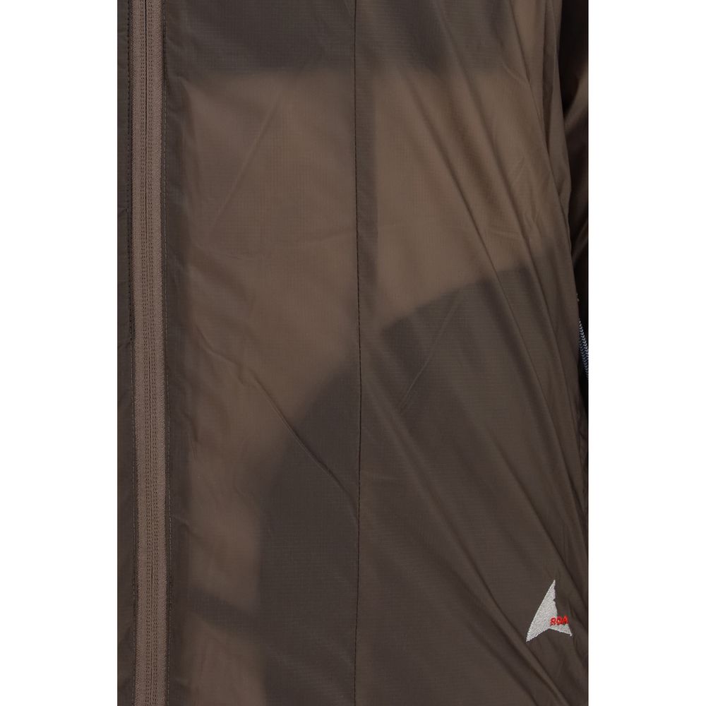 ROA Brown Nylon Full-Length Jacket
