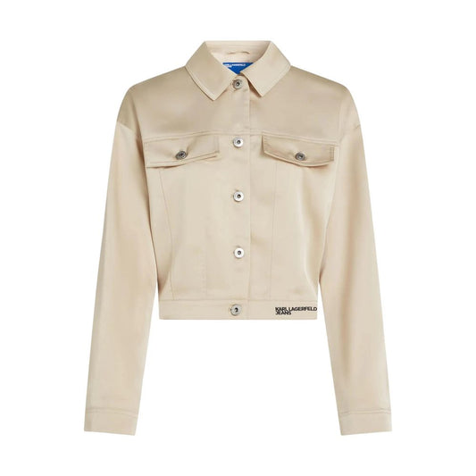 Karl Lagerfeld Beige Polyester Full-Length Jacket