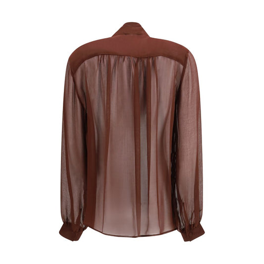 Lardini Brown Viscose Blouse