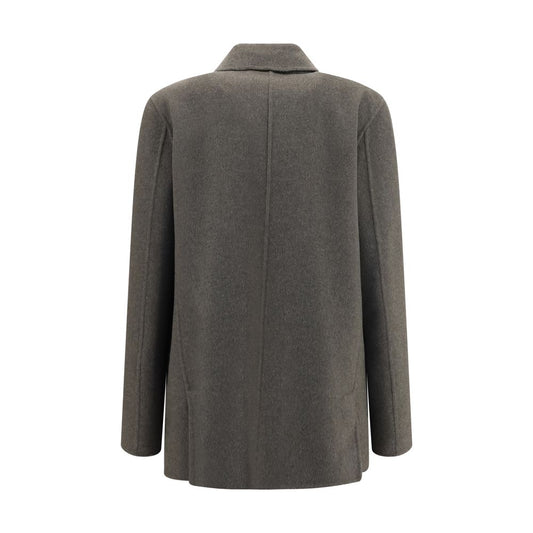 The Row Gray Cashmere Full-Length Jacket