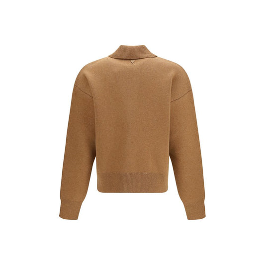 Ami Paris Brown Wool Oves Aries Cardigan