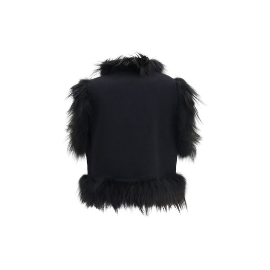 Fendi Black Wool Oves Aries Sleeveless Jacket