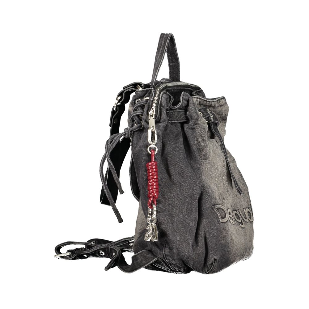 Schwarzer Damen-Rucksack aus Baumwolle von Desigual