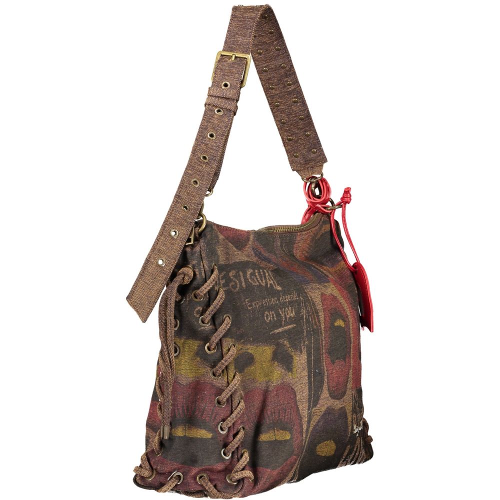 Braune Damenhandtasche aus Baumwolle von Desigual