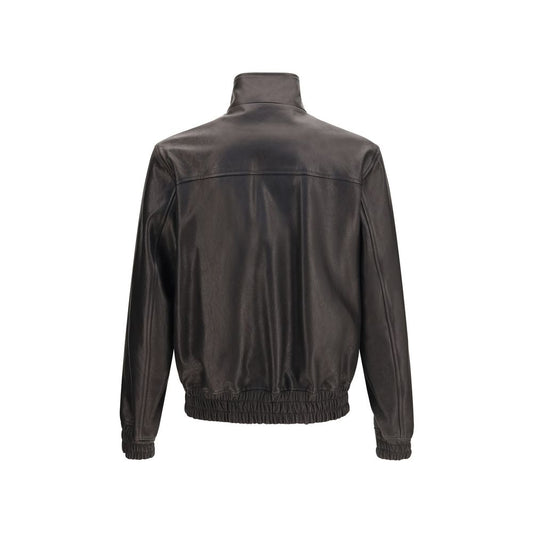 Valentino Garavani Black Lamb Ovis Aries Leather Jacket