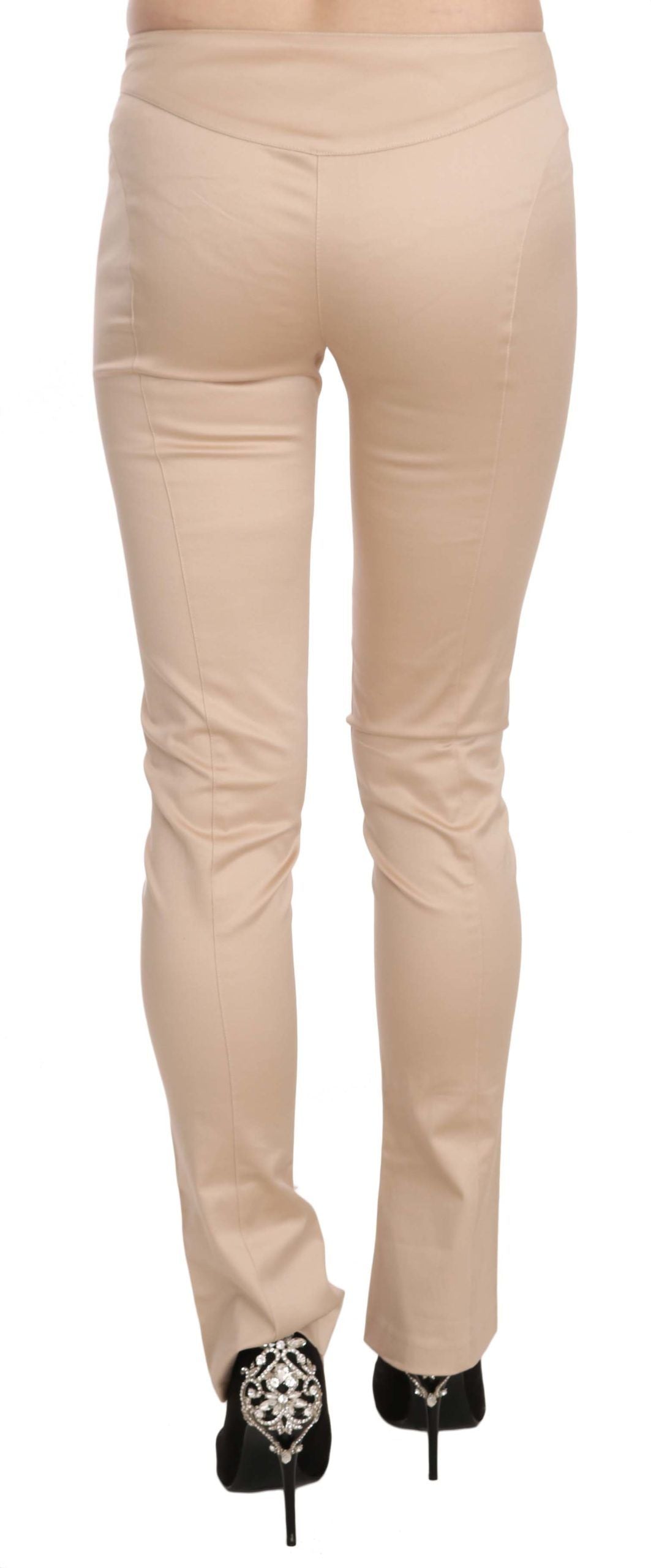 Just Cavalli – Enge, formelle Hose mit niedriger Taille in Creme