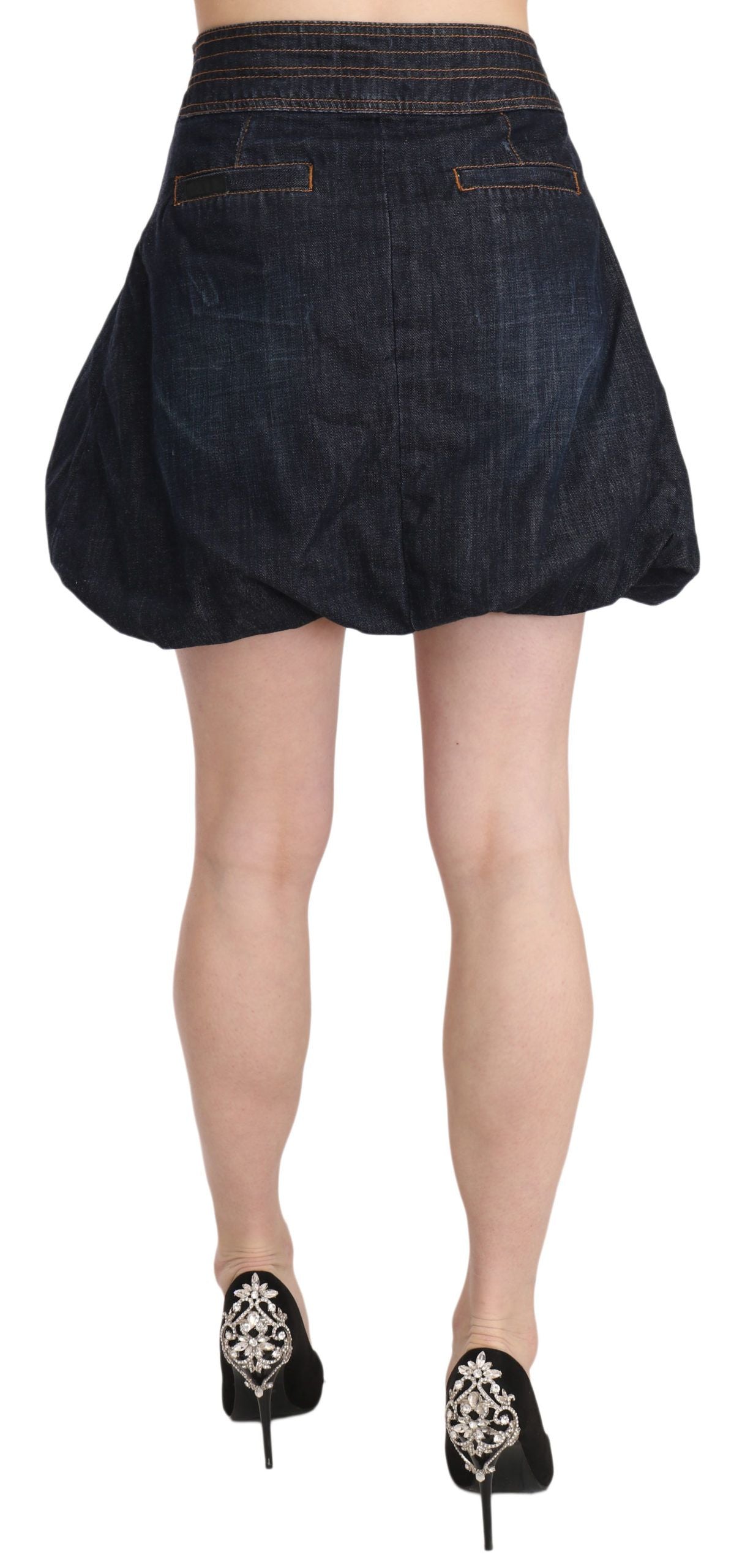 Exte Blue Jeans Denim Cotton Stretch A-Linie Mini