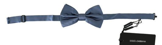 Dolce & Gabbana – Blaue Papillon-Fliege aus 100 % Seide mit verstellbarem Hals