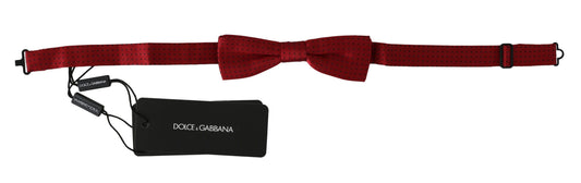 Dolce & Gabbana – Rot gepunktete Papillon-Fliege aus Seide mit verstellbarem Hals