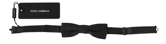 Dolce & Gabbana Herren Fliege aus Seide mit verstellbarem Halsausschnitt, grau gemustert, Papillon
