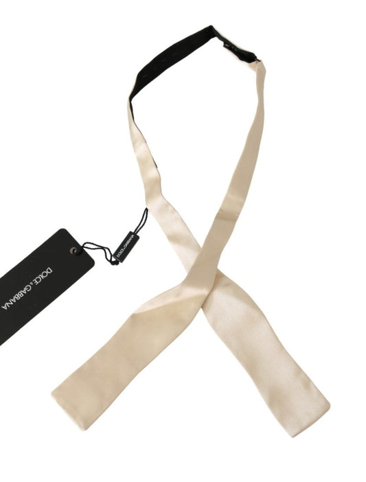 Dolce & Gabbana Beige Slim Skinny Herren Krawatte 100% Seide Fliege