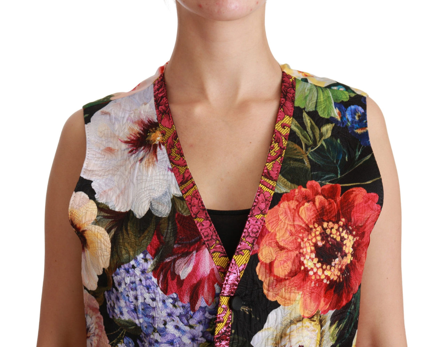 Dolce & Gabbana Mehrfarbige Weste mit Blumenmuster, ärmellos