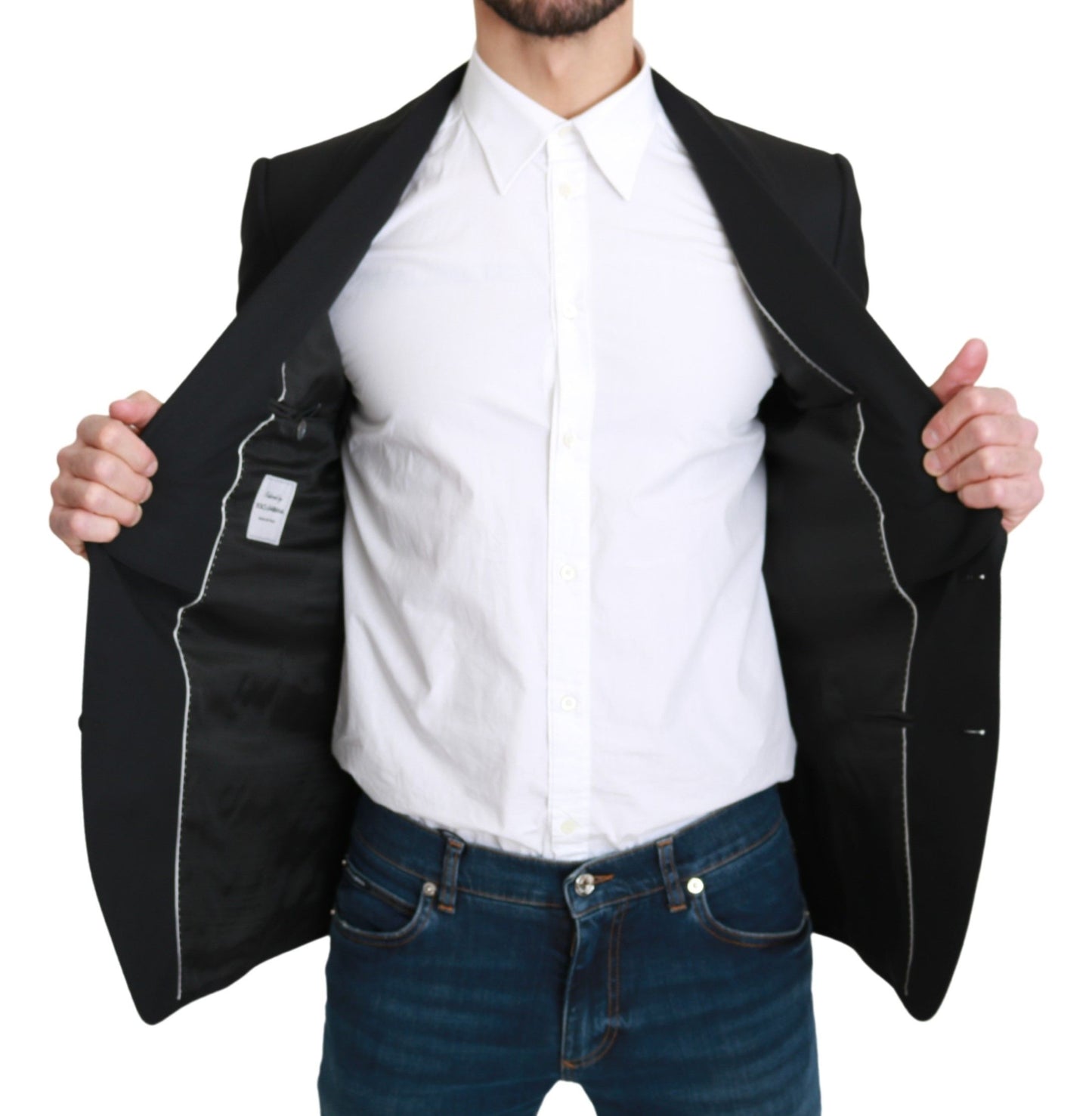 Dolce & Gabbana – Schwarzer, einreihiger, formeller Wollblazer
