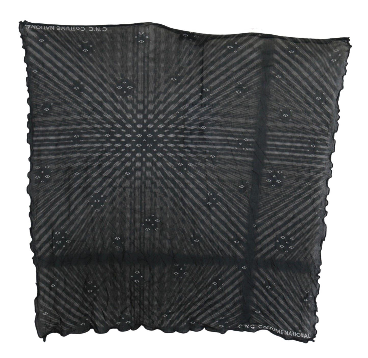 Costume National Schwarz-Grau Viskose-Foulard Markenschal