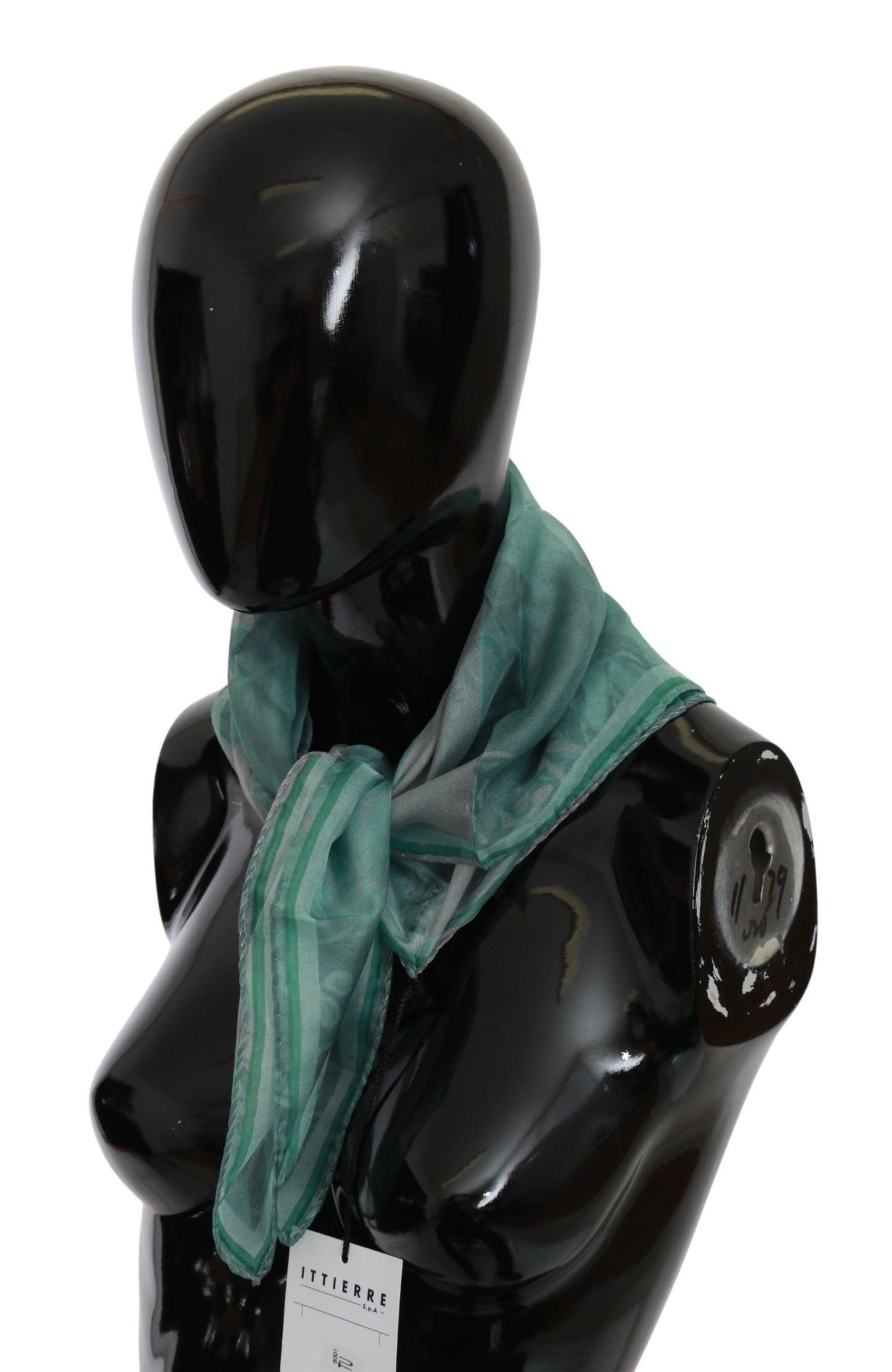 Costume National Grüner Seidenschal, Foulard, Wickelschal