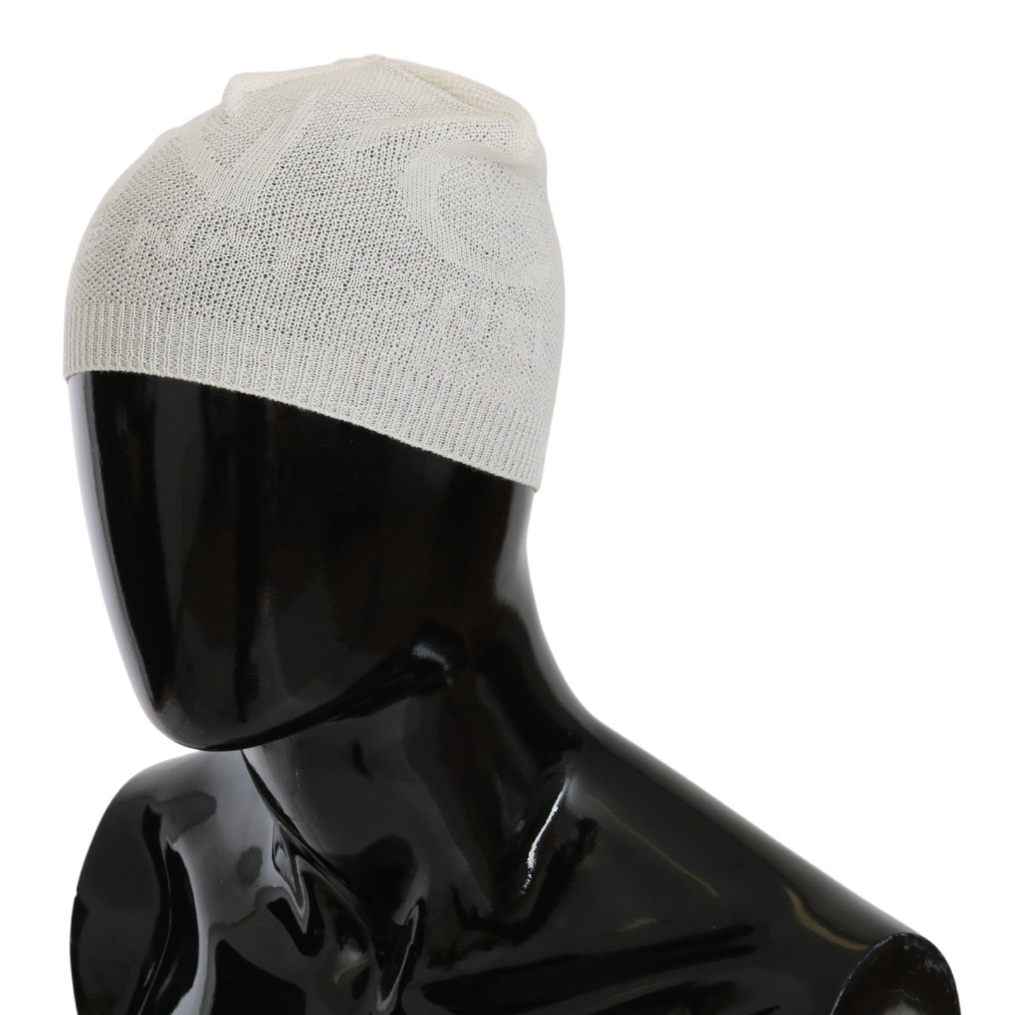 Costume National Beanie – Weiße Markenmütze aus Wollmischung