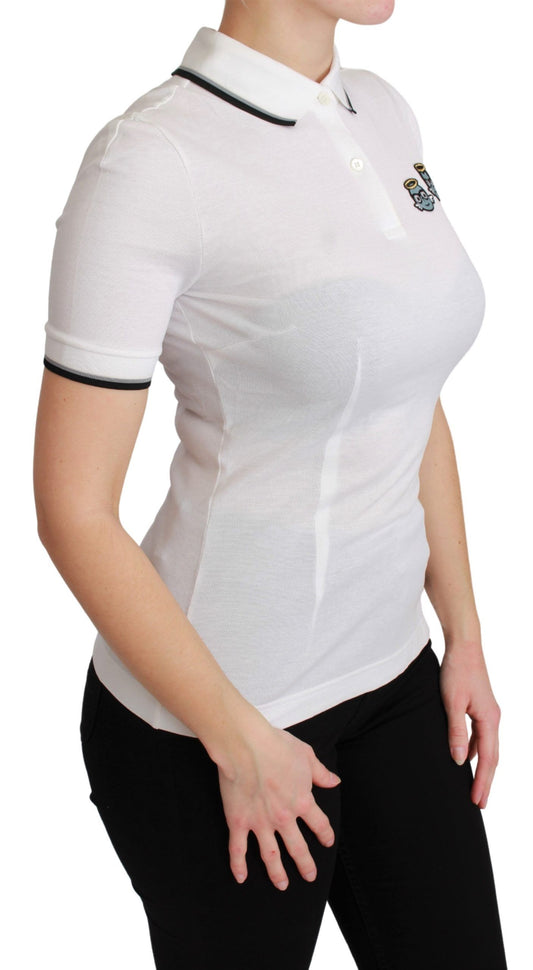 Dolce & Gabbana Weißes Baumwoll-Poloshirt #dgfamily