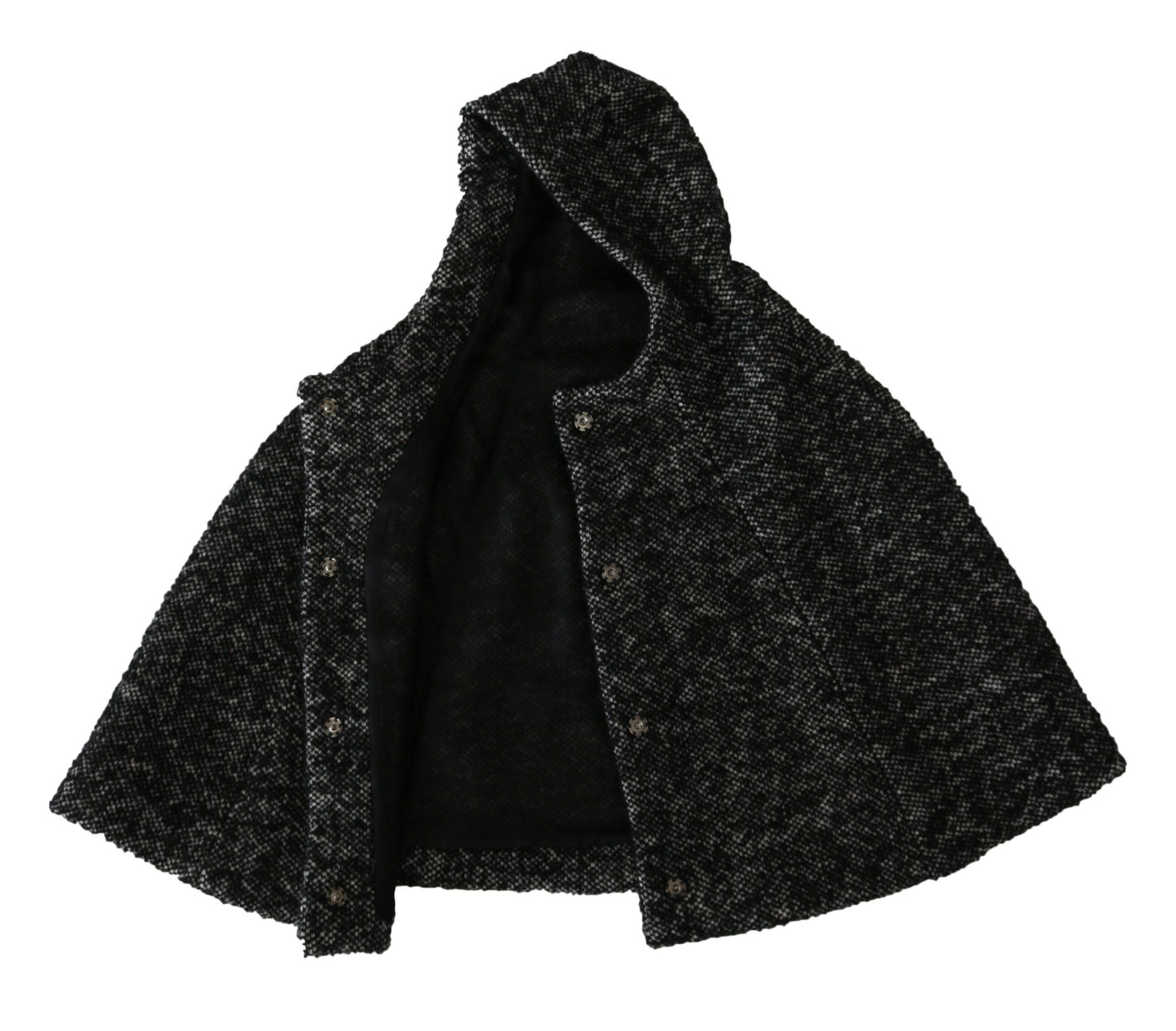 Dolce & Gabbana Grau Tweet Wolle Kaftan Jacke Mantel Top