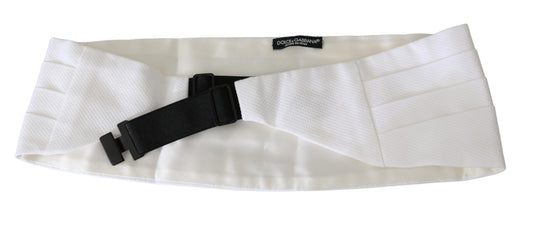 Dolce & Gabbana Weißer Herren-Taillengürtel aus Baumwolle, Kummerbund