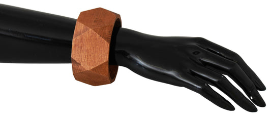 Costume National – Braunes Markenarmband aus Holz