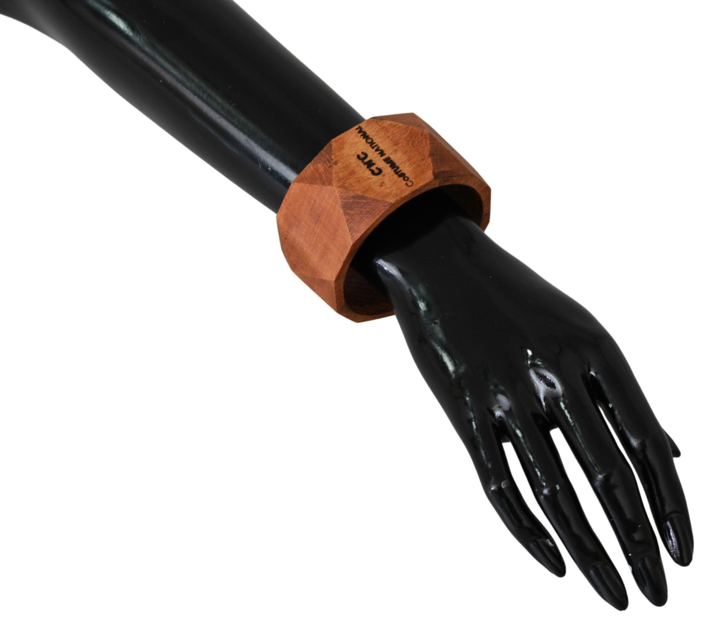Costume National – Braunes Markenarmband aus Holz