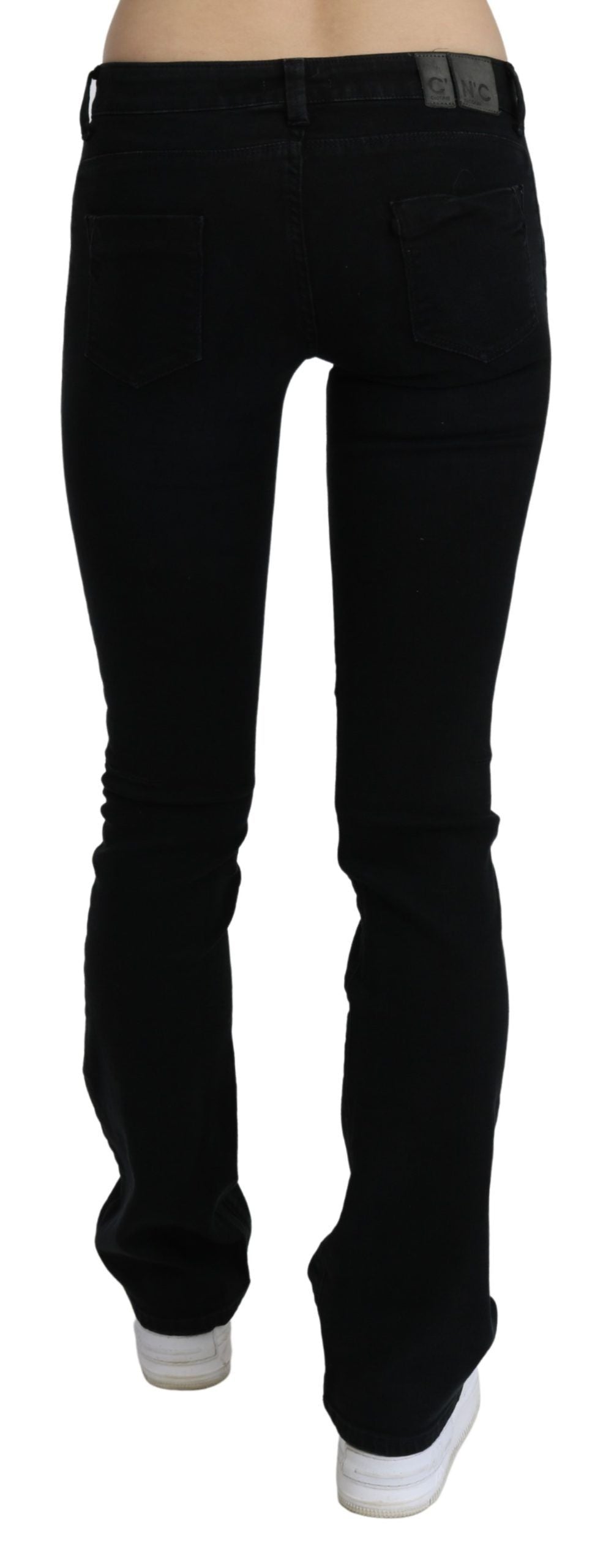 Costume National – Schwarze Skinny-Jeans aus Baumwolldenim mit niedriger Taille