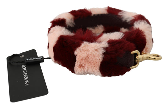 Dolce & Gabbana Pink Red Lapin Fur Accessoire Schultergurt
