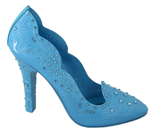 Dolce & Gabbana Blaue Kristallblumen-CINDERELLA-Heels