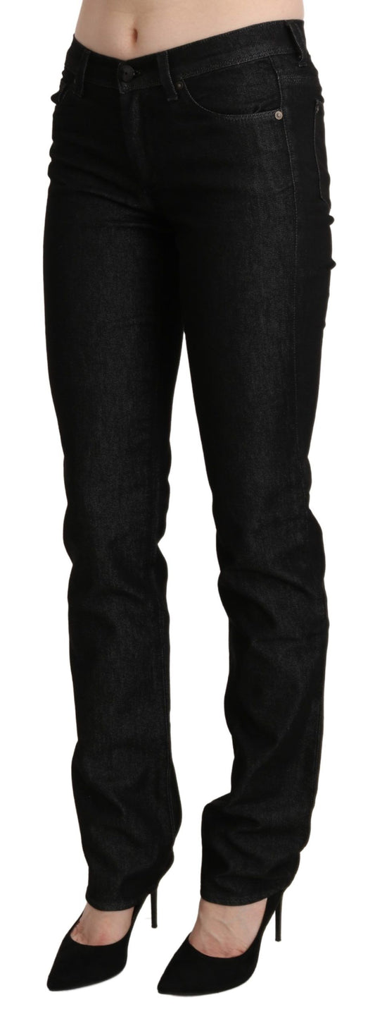 Ermanno Scervino – Schwarze Skinny-Jeanshose mit mittlerer Taille