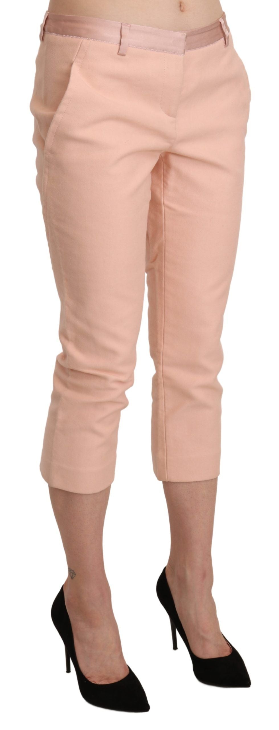 Ermanno Scervino – Enge Caprihose mit niedriger Taille und kurzem Schnitt in Rosa