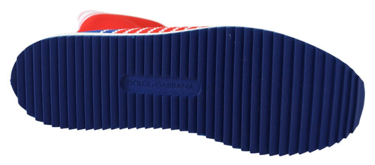 Dolce & Gabbana Blau Rot Sorrento Logo Sneakers Socken Schuhe