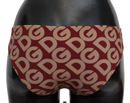 Dolce & Gabbana Mehrfarbiger Bikini-Badeanzug mit DG-Logo-Print