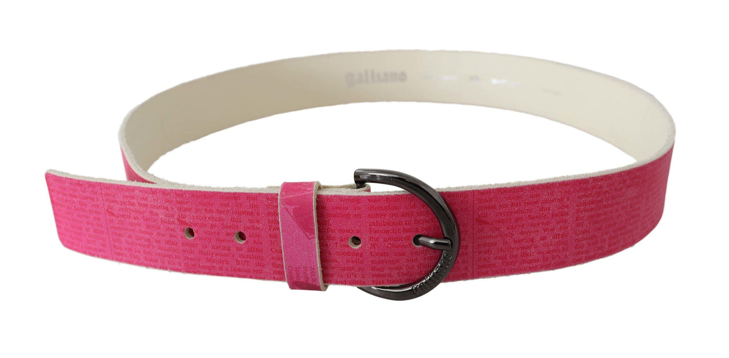 John Galliano Gürtel aus rosa Leder mit runder Schnalle im Buchstaben-Logo-Design