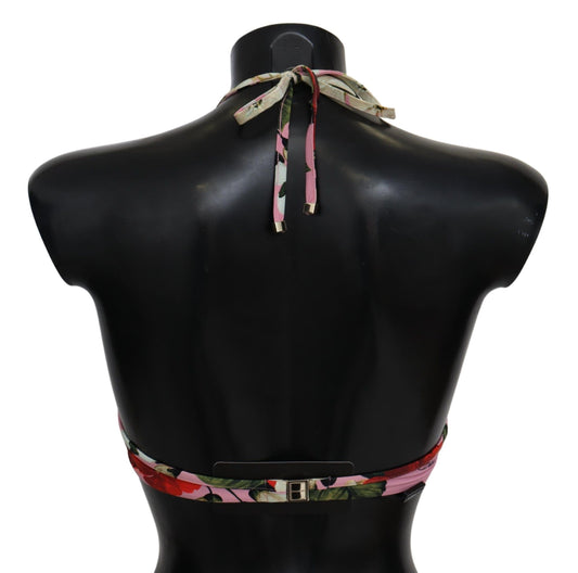 Dolce & Gabbana Mehrfarbiger Badeanzug mit Blumenmuster, Strandmode, Bikinioberteile