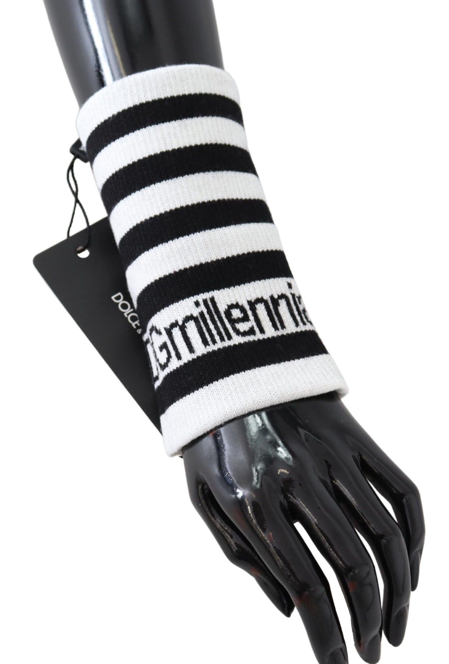 Dolce & Gabbana – DGMillennials – Armband aus Wolle in Schwarz und Weiß