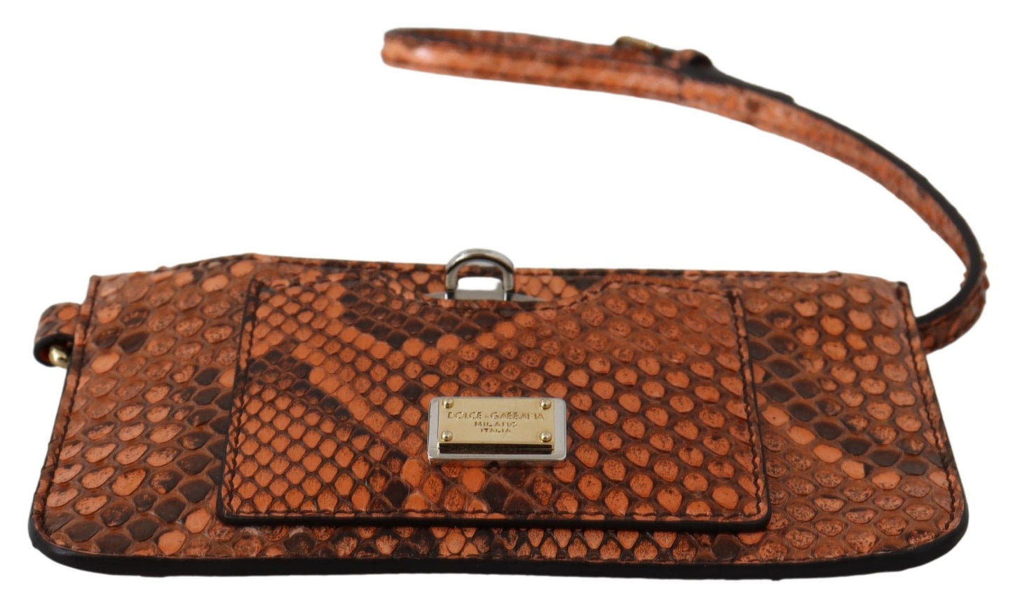 Dolce & Gabbana Braunes Leder-Geldbörsen-Armband mit Spiegel AGNESE-Geldbörse
