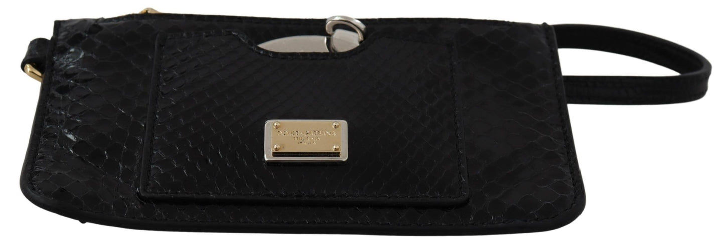 Dolce & Gabbana Schwarzes Leder-Geldbörse mit Armbandspiegel Agnese Wallet