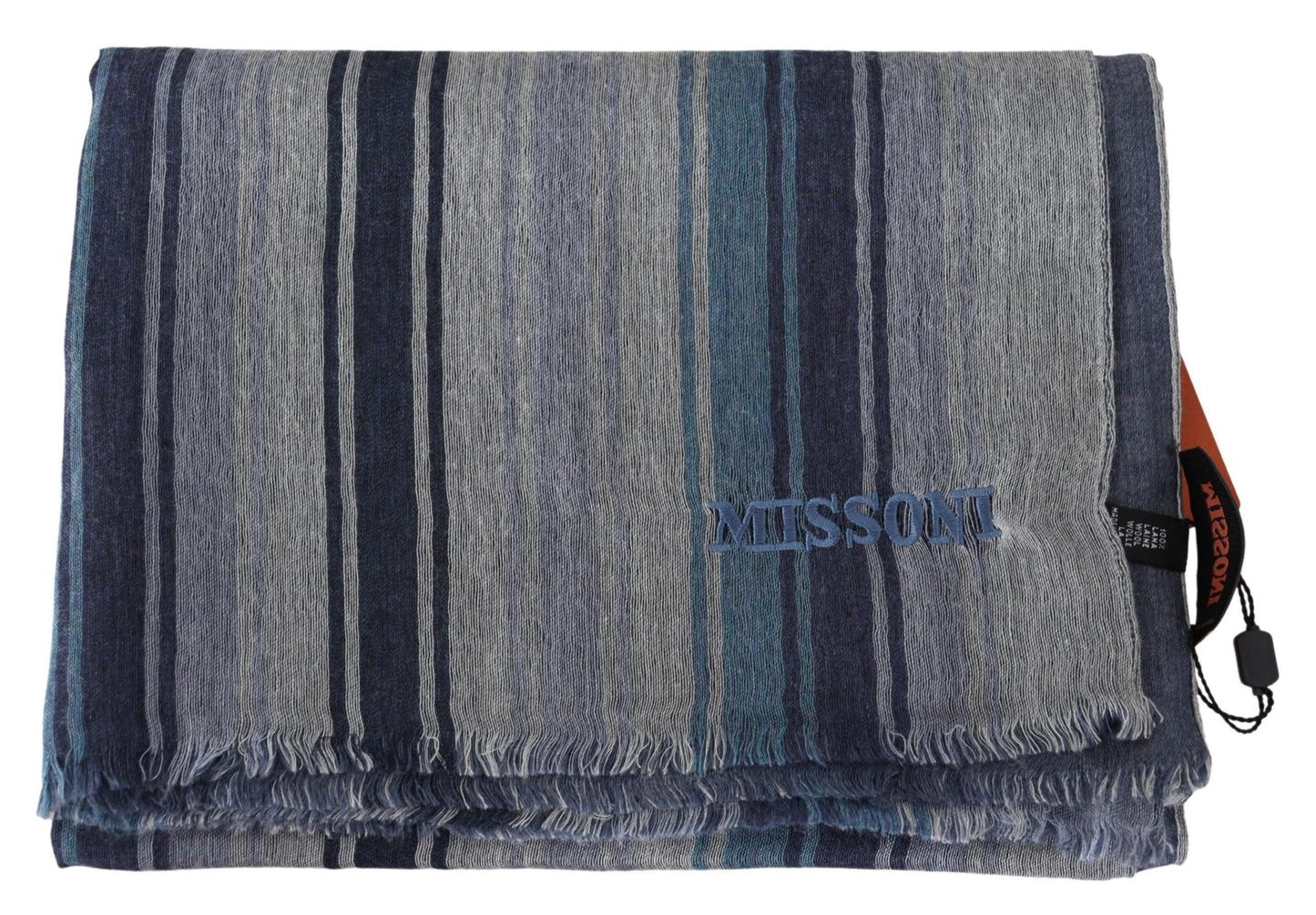 Missoni – Mehrfarbiger, gestreifter Unisex-Halswickelschal aus Wolle