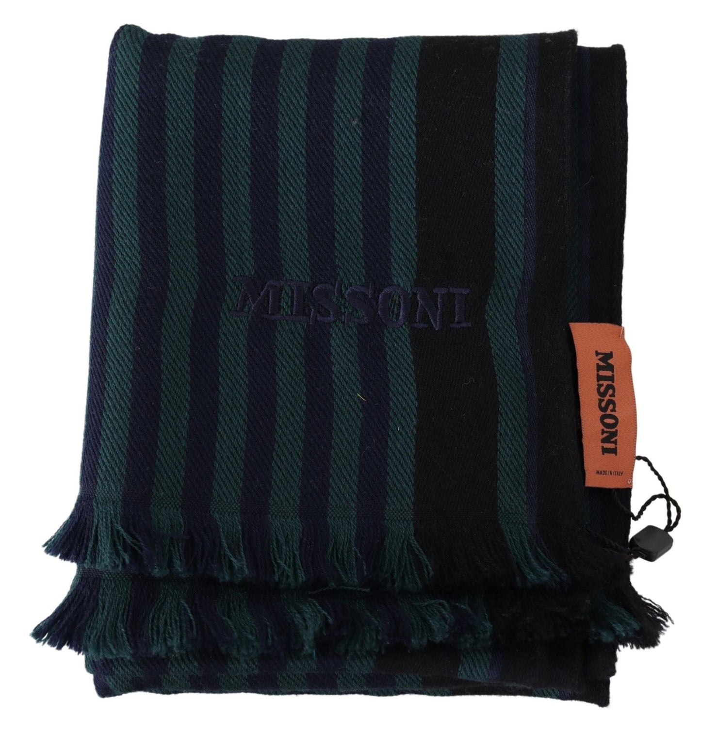 Missoni – Mehrfarbig gestreifter Unisex-Halswickelschal aus Wolle