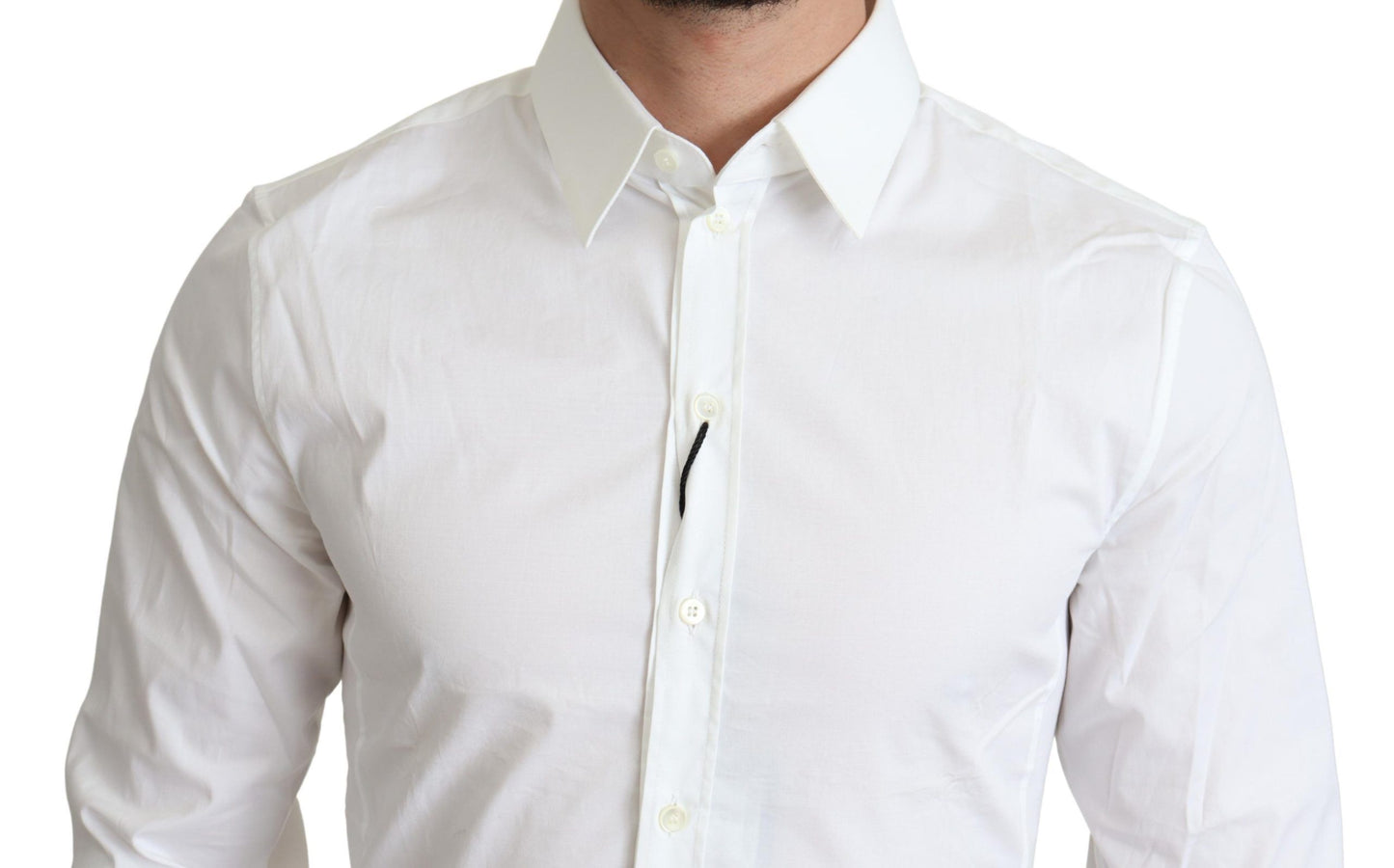Dolce & Gabbana Weißes Baumwollstretch-Herrenhemd SICILIA