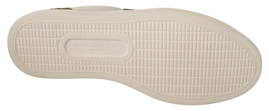 Dolce & Gabbana Weiße Wildleder Herren Low Tops Sneakers