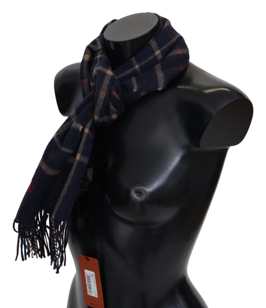 Missoni – Schwarz karierter Unisex-Halswickelschal mit Fransen