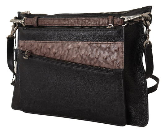 Dolce & Gabbana – Schultertasche Alta Sartoria aus exotischem Leder in Schwarz