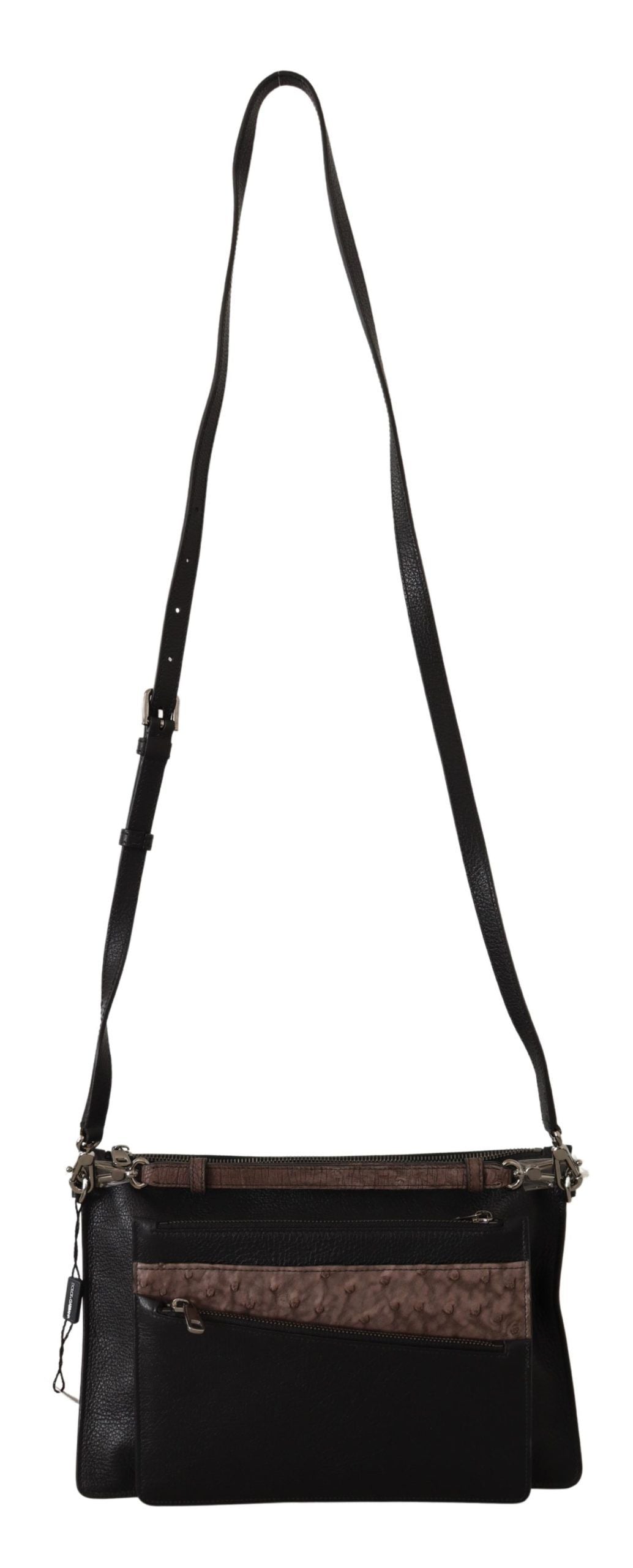Dolce & Gabbana – Schultertasche Alta Sartoria aus exotischem Leder in Schwarz
