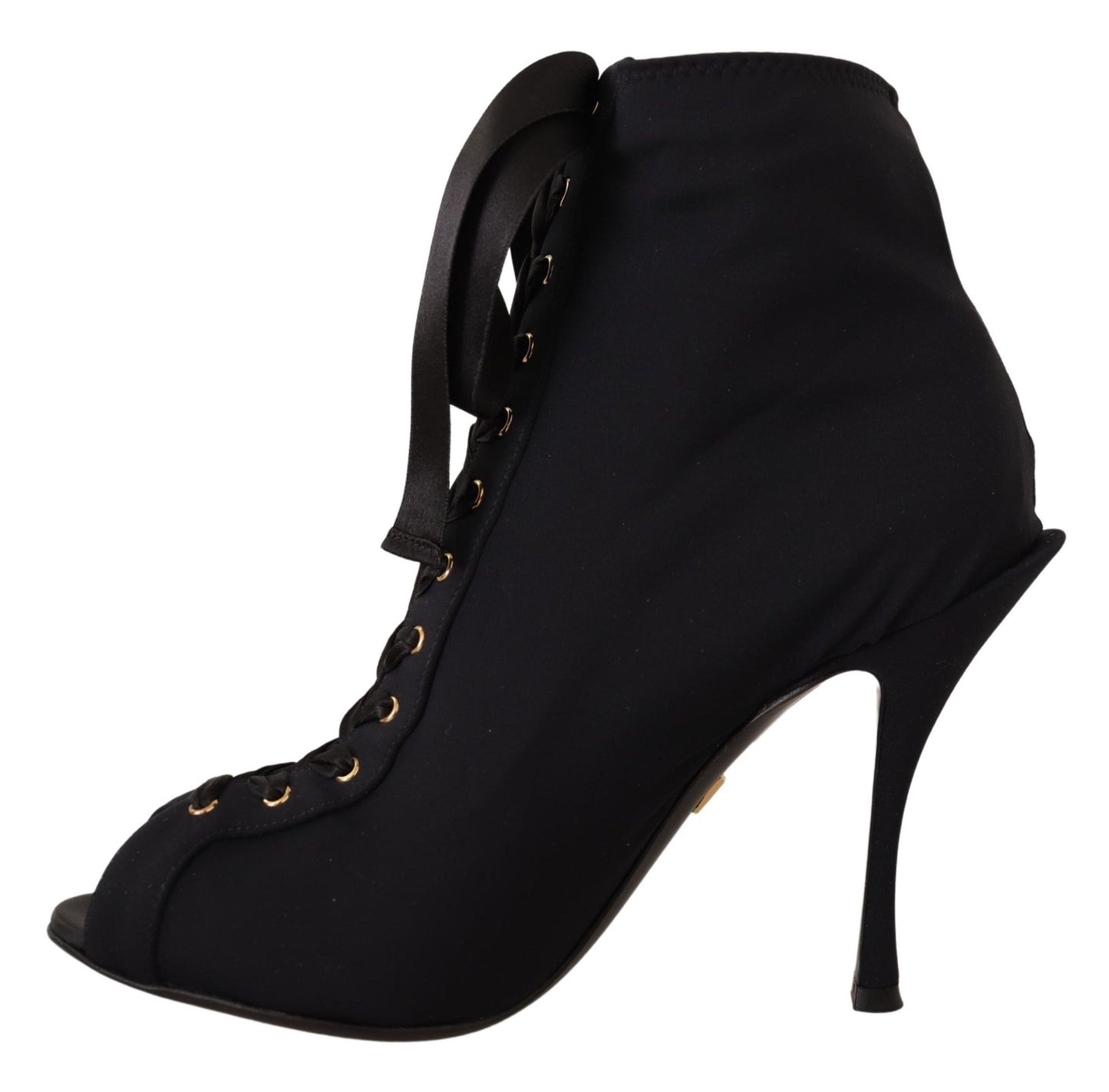 Dolce & Gabbana Schwarze Stretch-Kurze Stiefeletten