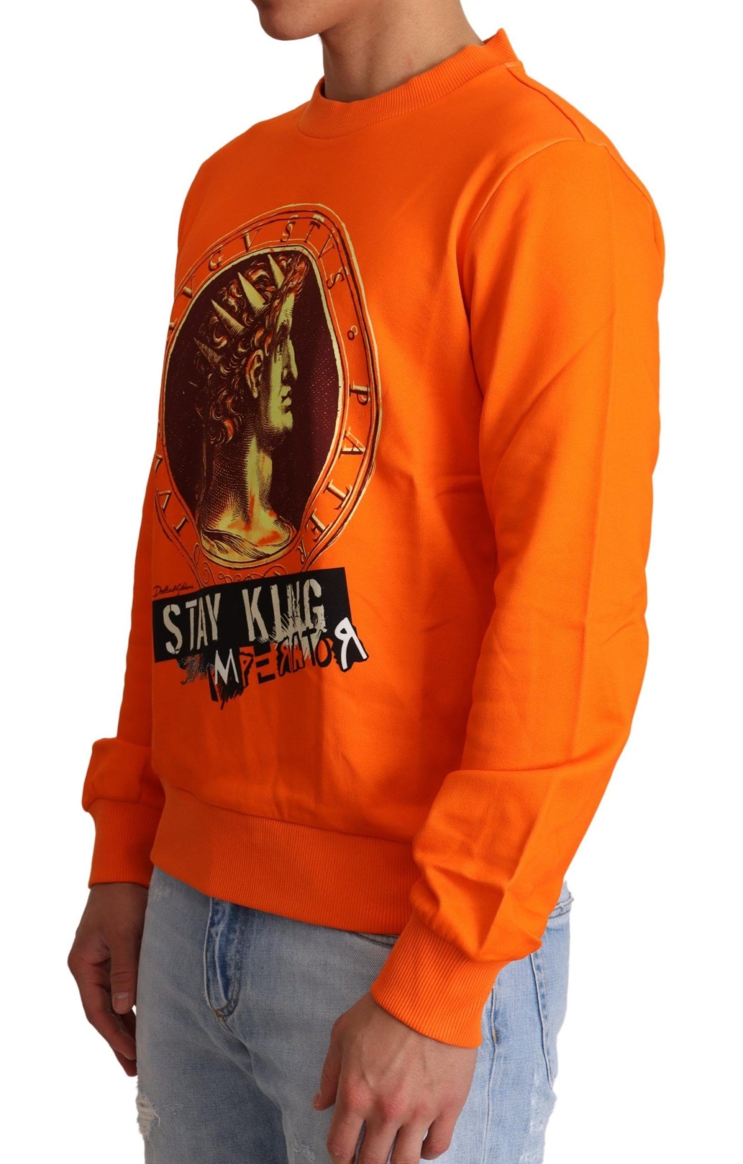 Dolce & Gabbana Orange King Caesar Baumwollpullover